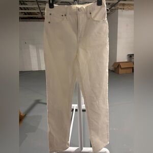Madewell Jeans Women's Size 25 White Denim Flat Front 10" High Riser Skinny